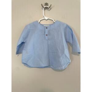 NWT Olivier London Toddler Size 2-3 Years Pale Blue Linen Monty Shirt